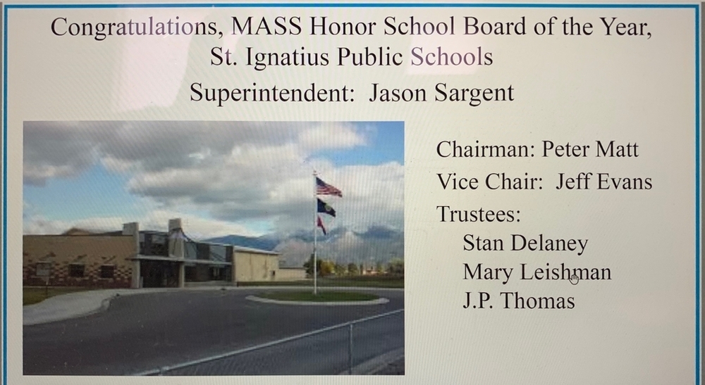 St. Ignatius School Board of Year -MT