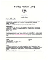 Bulldog Football Camp - Grades 6th - 8th